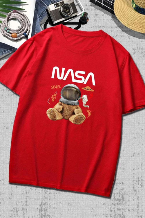 Unisex Nasabear Baskılı T-shirt
