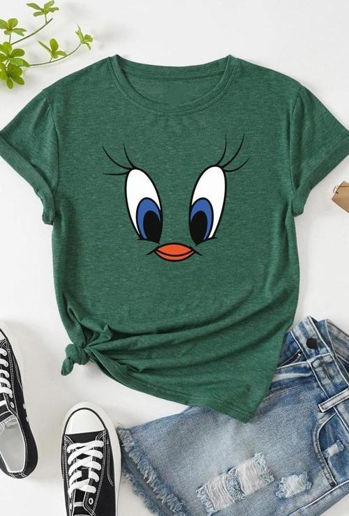 Unisex Tweety Baskılı T-shirt