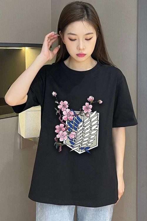 Unisex Flowers Baskılı T-shirt