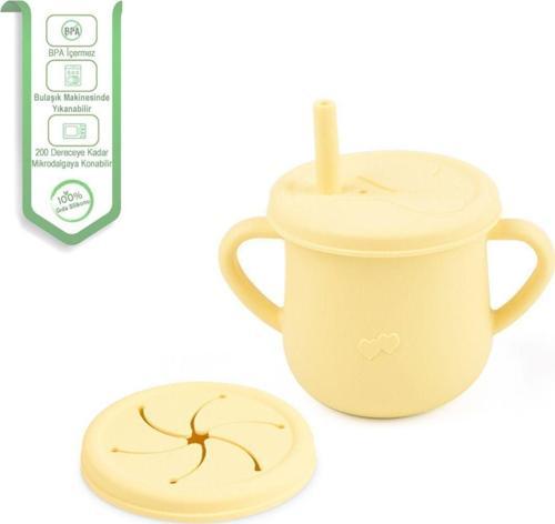 Silikon Pipetli Bardak - ( Alıştırma Bardağı ) Çerez Kapağı