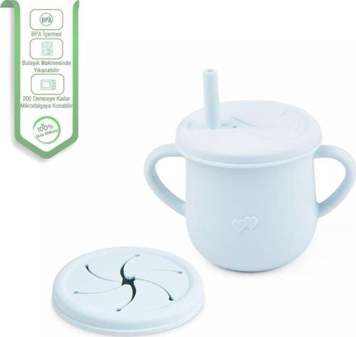 Silikon Pipetli Bardak - ( Alıştırma Bardağı ) Çerez Kapağı