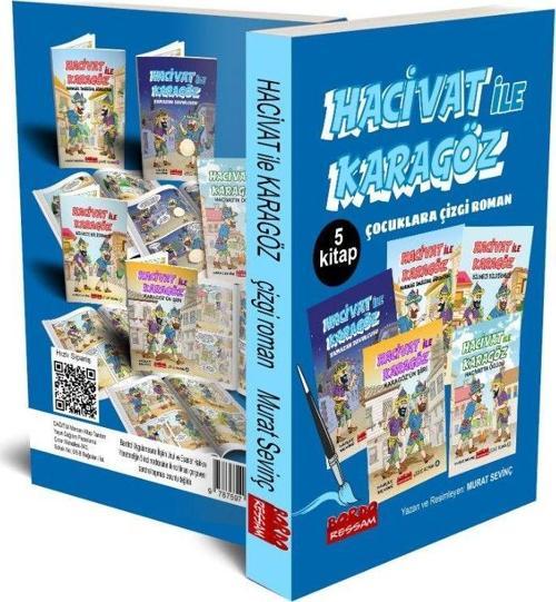 Hacivat İle Karagöz Çizgi Roman Seti 5 Kitap (1.ve 2. Sınıflara - 6+Yaş)