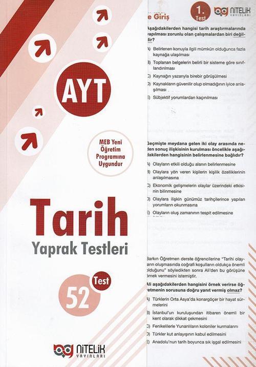 NİTELİK YAPRAK TEST YKS AYT TARİH