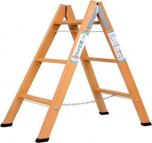 3 BASAMAKLI A TİPİ KATLANIR GÜRGEN AHŞAP MERDİVEN 110CM