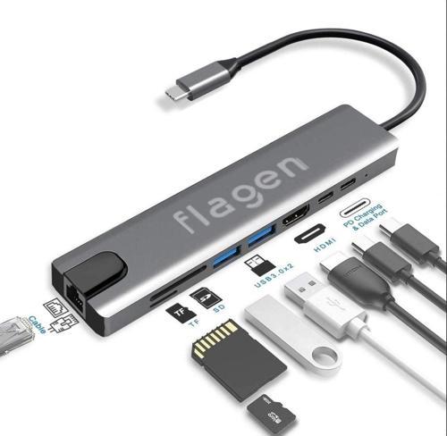 Macbook Pro Air Usb Type-C Hub Dönüştürücü Çevirici Çoklayıcı Usb Hdmı Micro Sd 8 Girişli