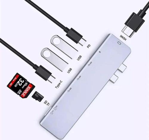 Macbook Pro Type-C Çoğaltıcı 7 In 1 Sd Usb Hdmı Çevirici Hub