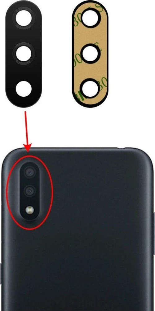 Samsung Galaxy A11 Uyumlu Arka Kamera Camı Lens Yapışkanlı