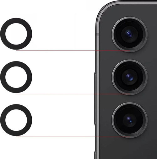 Samsung Galaxy S23 Uyumlu Arka Kamera Camı Lens Yapışkanlı