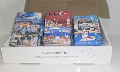12'li Büyüteçli Dikdörtgen Cep Aynası