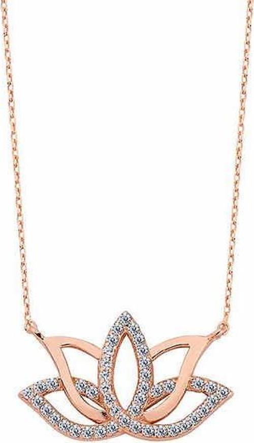 925 Ayar Gümüş Lotus Çiçeği Gümüş Kolye