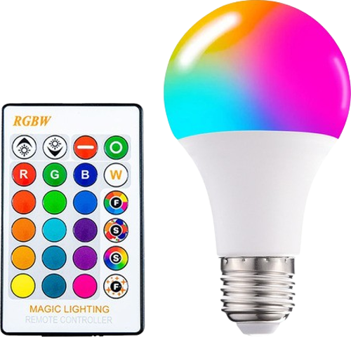 Led 15 Farklı Renk Seçenekli Uzaktan Kumandalı  9w Beyaz  Led Ampul