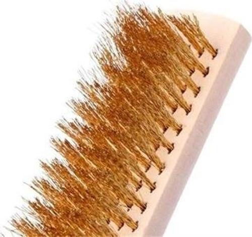 Metal Tel Fırça Ahşap Saplı Parlatıcı Pas Sökücü Temizleyici Fırça 