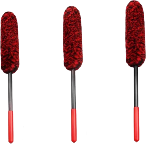 Temizlik Fırçası Ergonomik Sap Oto Jant Egzoz 3 'lü Set Bükülebilen Peluş Detaylı Temizlik Fırçası