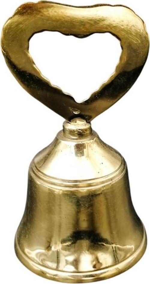 PiMarks Pirinç Döküm Yemek Sunum El Çanı  Kalpli Tutmaçlı Çağrı Çanı