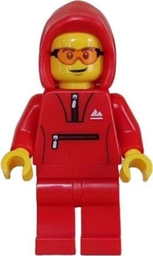 Minifigür - Mountain Bike Cyclist - Male, Red Tracksuit / Hoodie, Safety Glasses cty1627