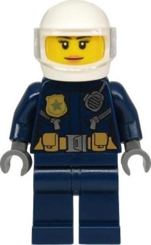 Minifigür Police - City Motorcyclist Female, Leather Jacket with Gold Badge  cty1134