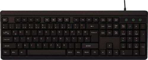Kb-741F Siyah-Gri Usb 2 Metre Bakır Kablolu Tamamen Türkçe F Klavye