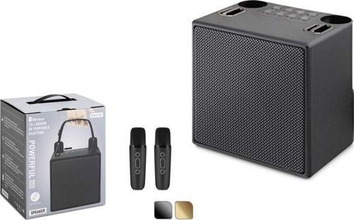 M83 Siyah Bluetooth Karaoke 2 Mikrofonlu Speaker 10W 170-129-205Mm