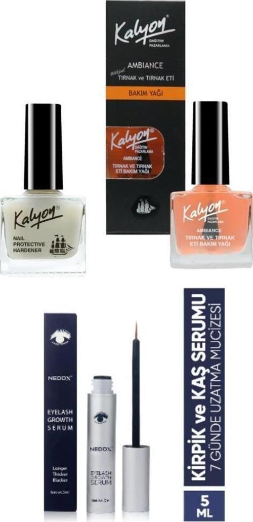 Tırnak Sertleştirici+Bakım Yağı+NEDOX Kaş Ve Kirpik Uzatıcı, Onarıcı, Besleyici Ve Güçlendirici Bakım Serum Garan