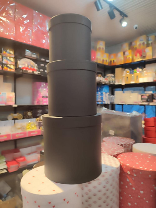 3Lü Silindir Kutu Siyah
