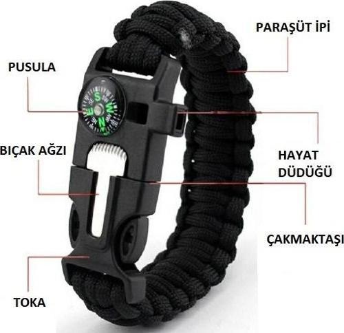Survival Kamp Bileklik  Düdük Çok Amaçlı