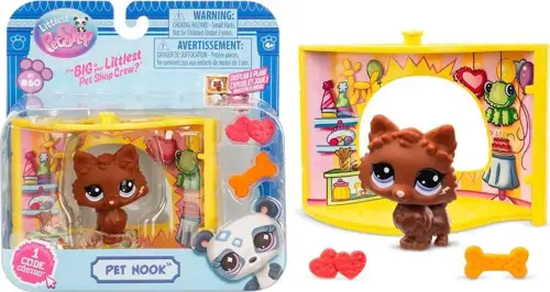 Littlest Pet Shop Minişler Figür Set Pet Nook G7#60 Kedi Kahverengi 00594