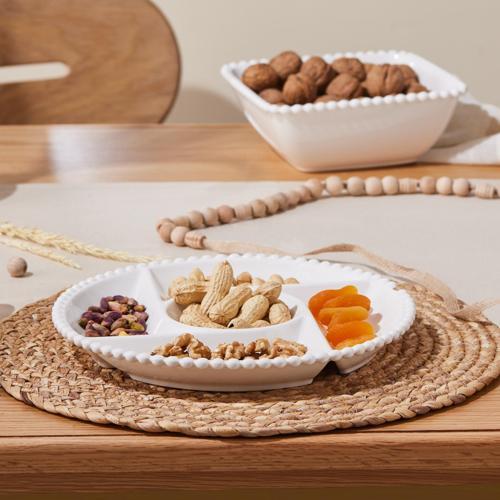 Carmen Perla 5 Bölmeli Yuvarlak Sunum Tabağı 27 Cm