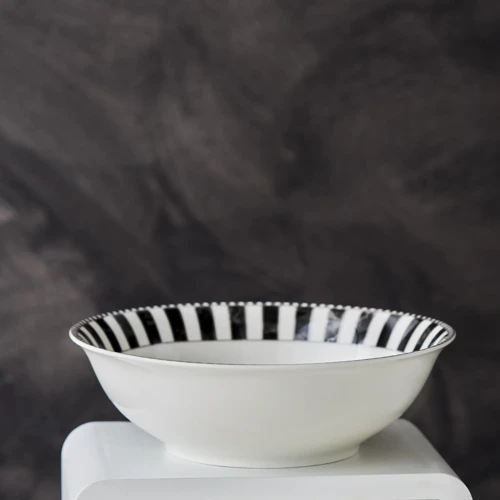 Damalı Porselen Salata Kasesi 23 cm