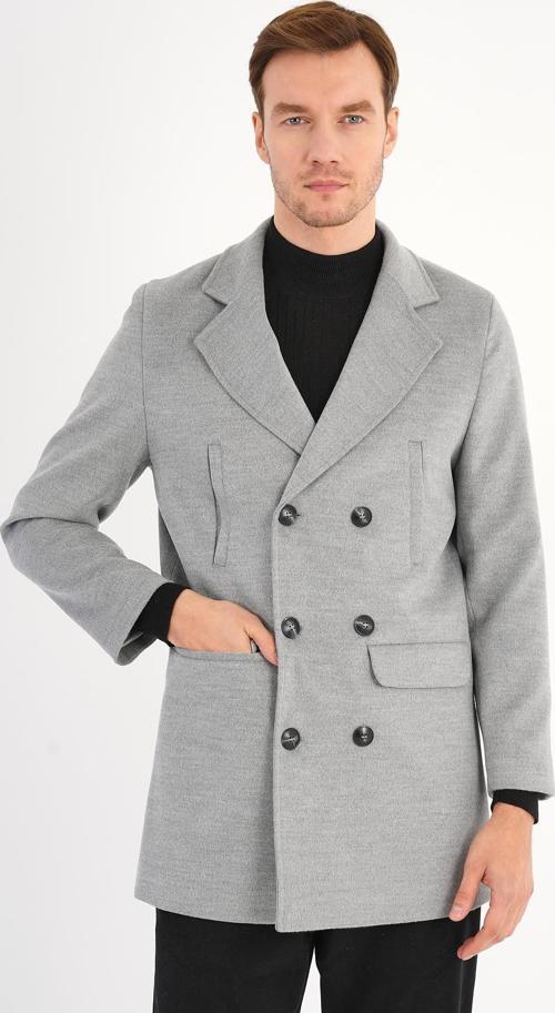 Regal Gri Kruvaze Erkek Kaban