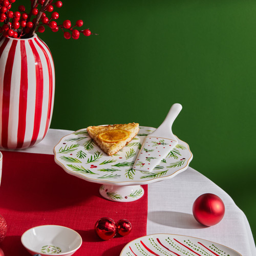 New Year Yılbaşı Kokina Kek Standı ve Spatula 25,5 Cm