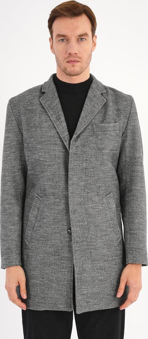 Chill Balıksırtı Gri Erkek Kaşe Kaban