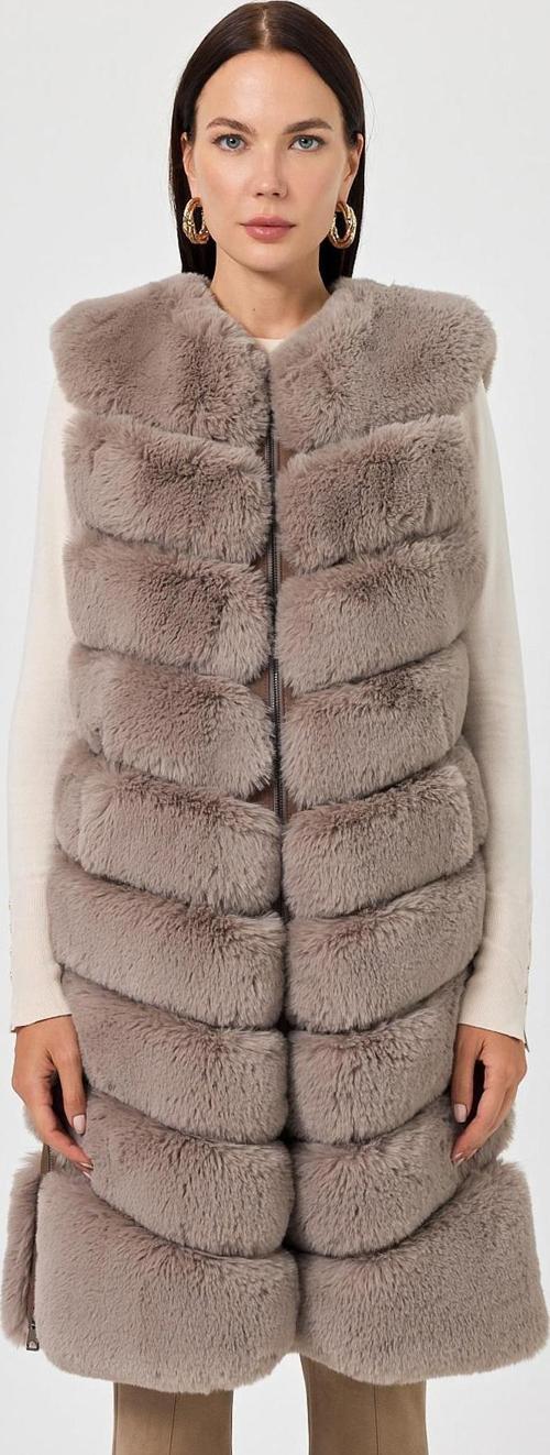 Vittoria Vizon Tüylü Uzun Yelek