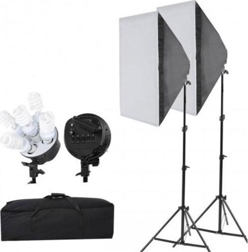 Softbox 50X70Cm Paraflaş 5 Duylu Sürekli Işık 2 Li Set