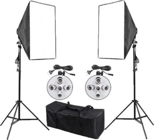 Softbox 50X70Cm Paraflaş 5 Duylu Sürekli Işık 2 Li Set