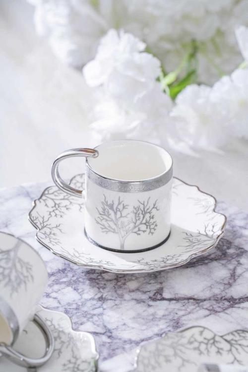 Kıeran Silver 6 Kişilik Kahve Fincanı Takımı HXF-06801