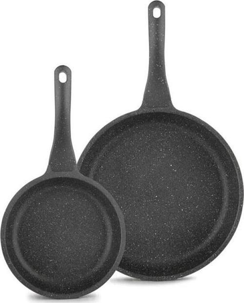 FOCUS Döküm Granit 2'li Tava Seti (Orta Boy 24Cm+ Büyük Boy 28Cm)
