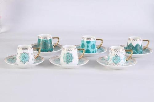 Amazonite 12 Parça Porselen Kahve Fincan Takımı