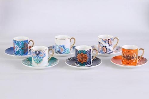 Jasper 12 Parça Porselen Kahve Fincan Takımı