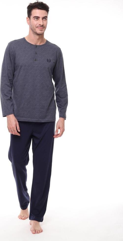 Pijadore 1404 Erkek Uzun Kollu Düğmeli Pijama Takım