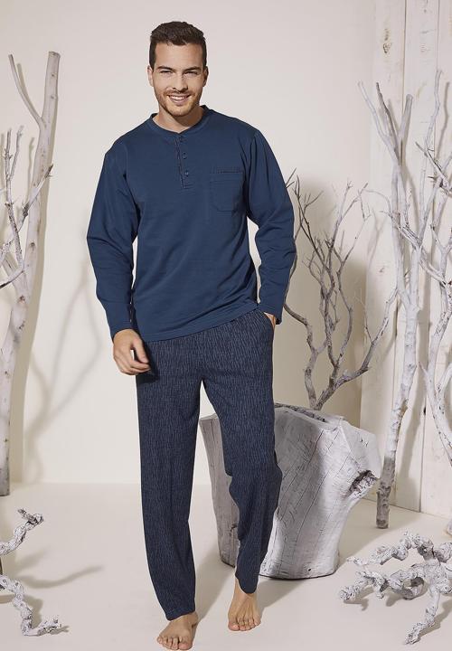 8027 Erkek Midi Yaka Pijama Takım