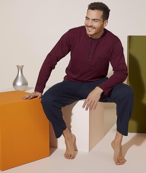 9210 Erkek Midi Yaka Pijama Takım