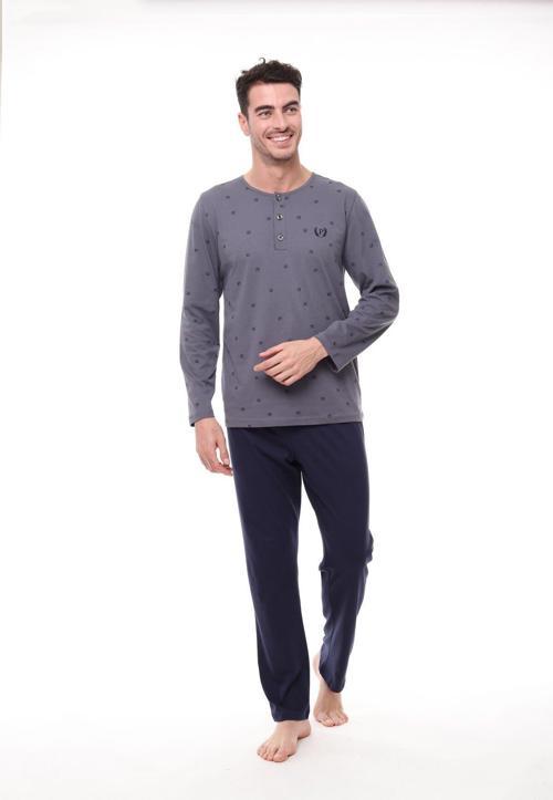 Pijadore 1405 Erkek Kısa Kollu Yakası Düğmeli Pijama Takım