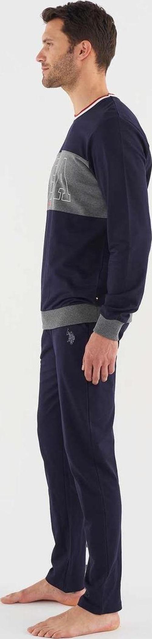 U.s Polo Assn 18616 Erkek Antrasit Melanj Pijama Takım