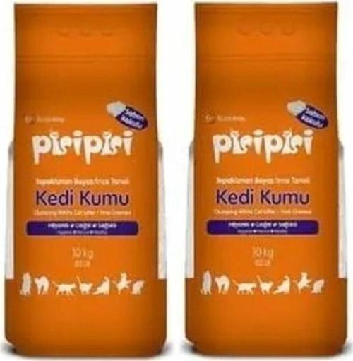Pisi pisi Sabunlu Topaklanan Bentonit Kedi Kumu Ince 10 Kg 2 Adet