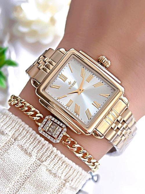 Çelik Kordon Takvimli Kadran 3 Atm Suya Dayanıklı Kadın Kol Saati+Bileklik BW.113404.Y2