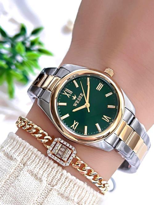 Çelik Kordon Takvimli Kadran 5 Atm Suya Dayanıklı Kadın Kol Saati+Bileklik BW.112205.SY