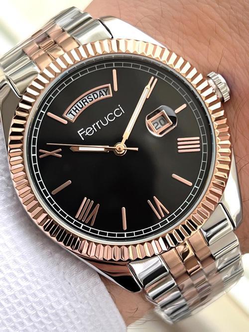 Rolex Model Çelik Kordon Takvimli Kadran 30 Mt Suya Dayanıklı Erkek Kol Saati FEC.13029M02