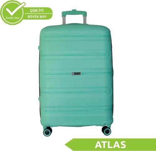 Polipropilen (PP) Atlas Su Yeşili Büyük Boy Valiz