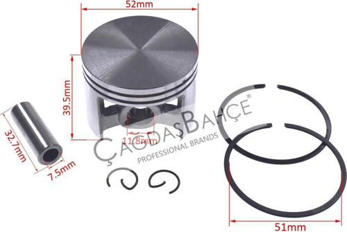 Ms460 Motorlu Testere Piston Segman Seti 52 Mm