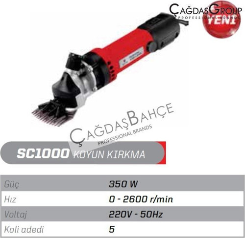 SC1000 Elektrikli Devir Ayarlı Koyun Kırkma Makinesi 350 W